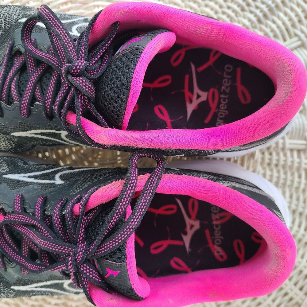 Mizuno Wave Rider 27 Project Zero Womens 10 Pink Black Gray BCRF Gorpcore - Picture 8 of 8
